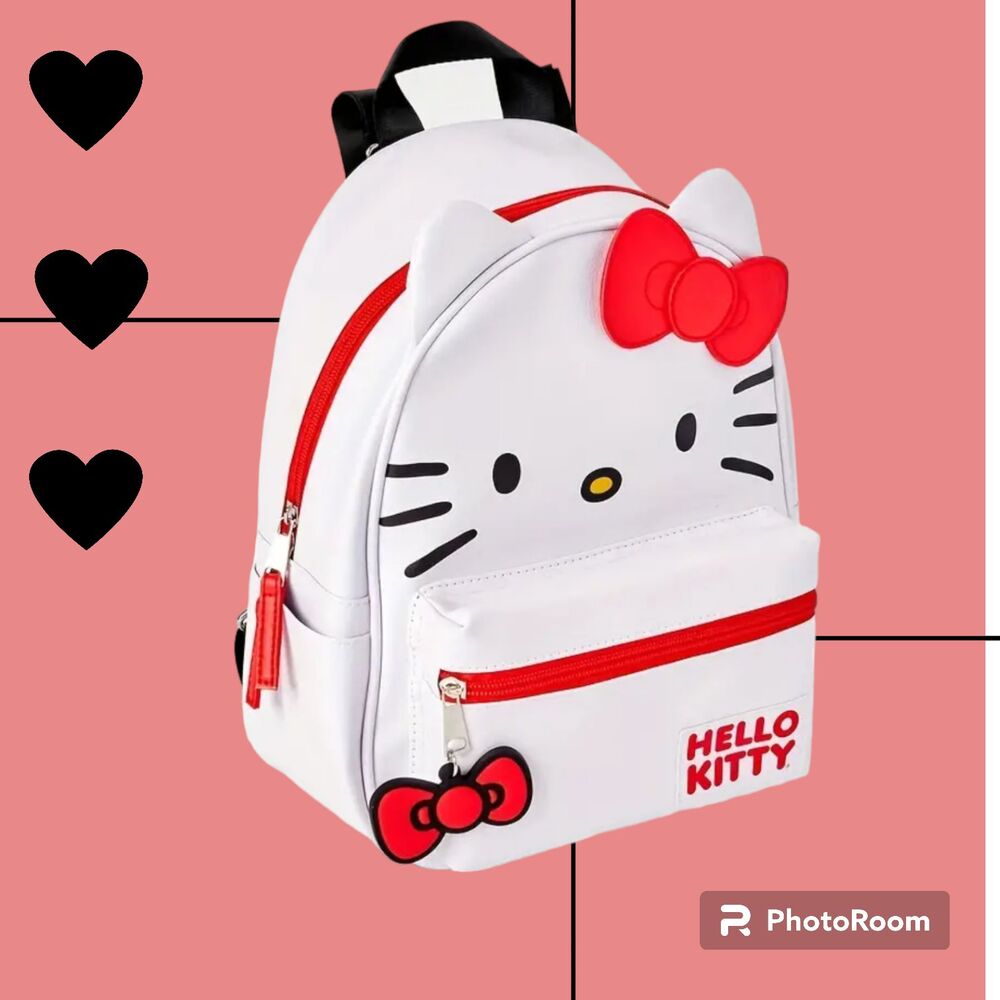 White Red 3D BOW Hello KITTY Women Teen Girls Backpack Bag Sanrio FAST SHIP